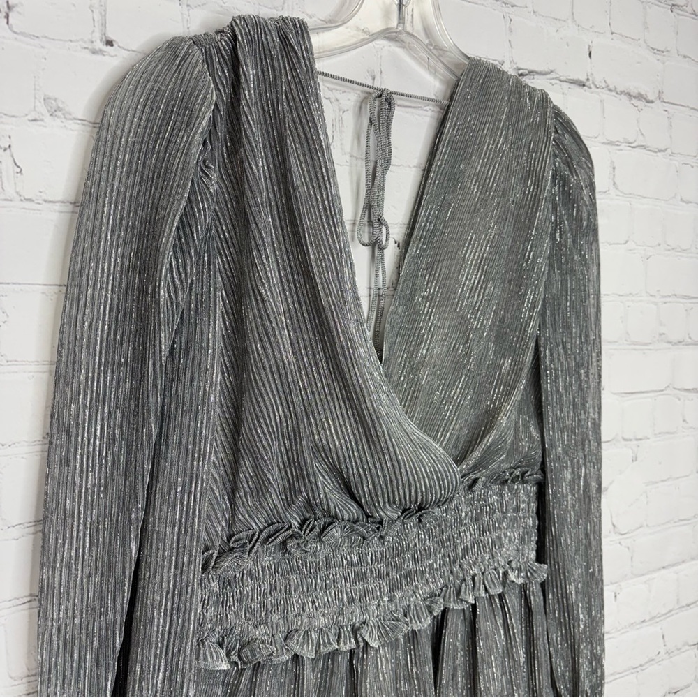 Vici x Emily Travis Silver Tiered Maxi Dress - Picture 4 of 6